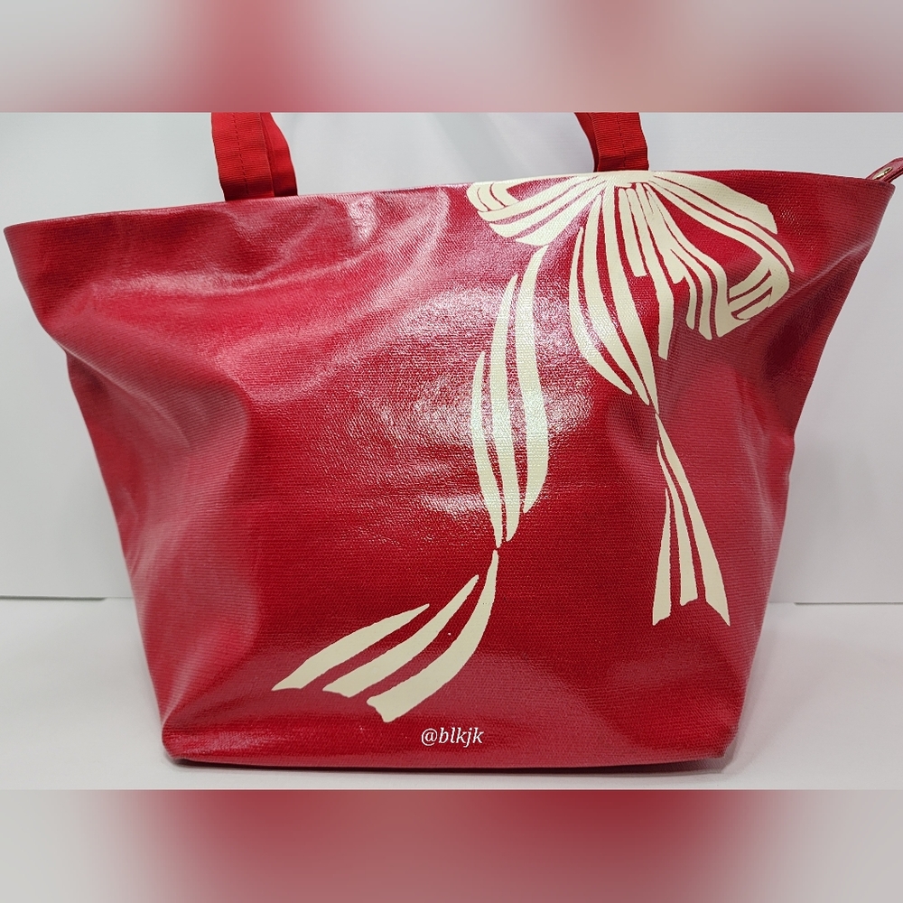 kate spade Red And White Bow Coated Canvas Tote